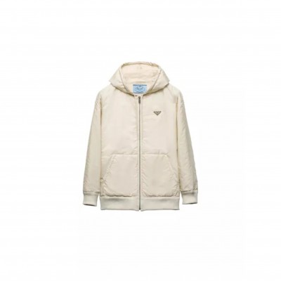 PRADA BRAND-PLAQUE NYLON JACKET 